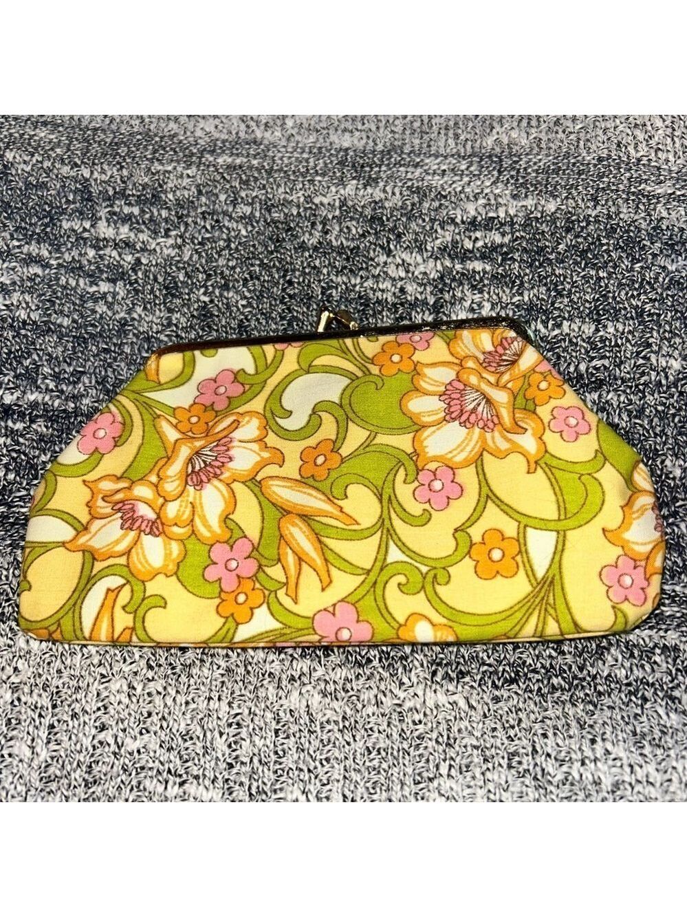 Vintage Style Fabric Metal Clasp Coin Change Purse